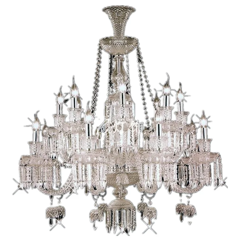 

European luxury candle crystal chandelier living room creative simplicity bedroom restaurant hotel chandelier