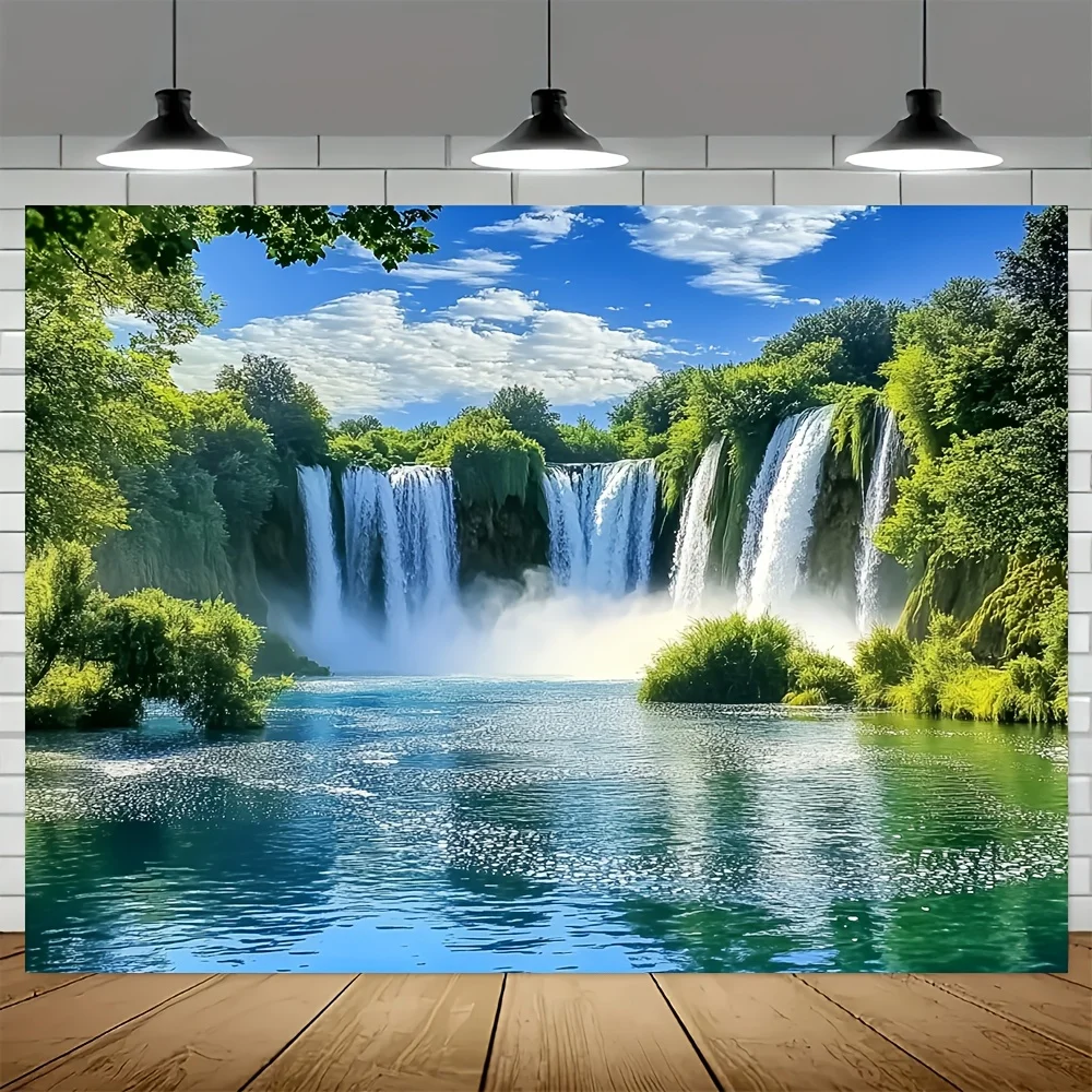Stunning Waterfall Landscape Wall Mural Waterproof Home Decor Wallpaper for Living Room Bedroom Bathroom