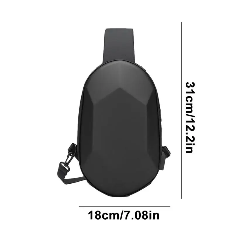 Hard Shell Men Chest Bag Chest Bag Male Waterproof Shoulder Bags Men Fashion Short Trip Messenger Bag Charging Crossbody Teenage