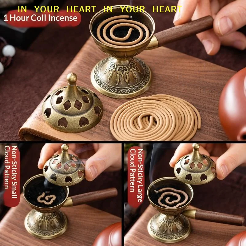 【X】Rotating Handheld Stove Incense Burner No Sticky Powder Pear Account Incense Pan Fragrance Long-lasting Incense Burner