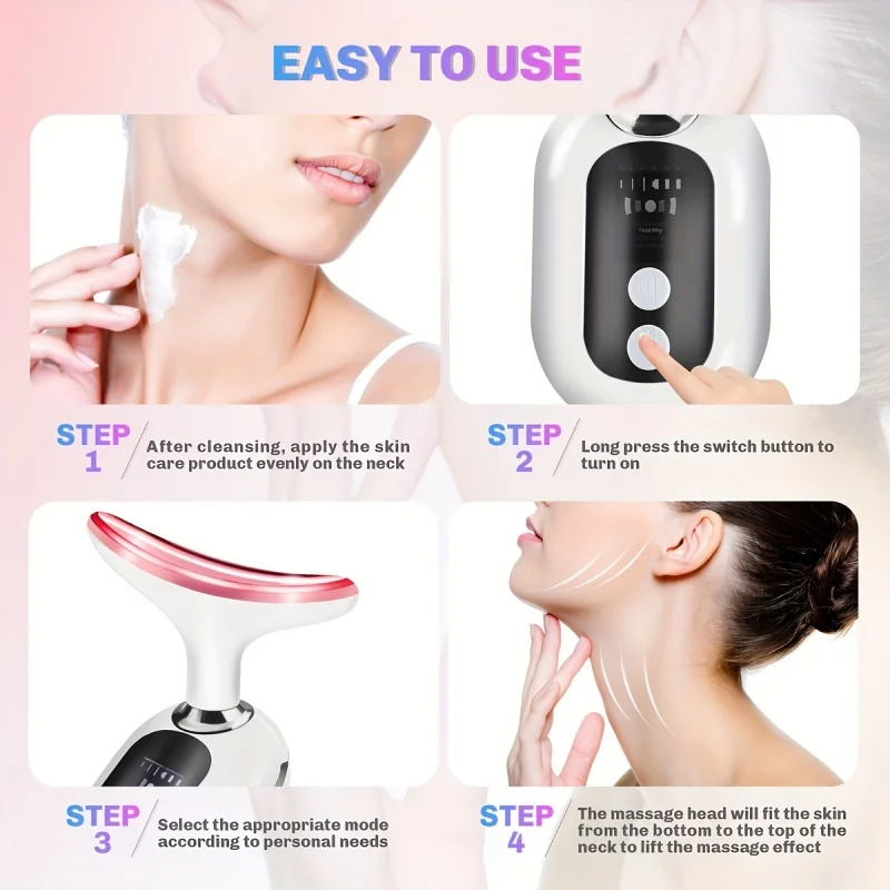 Portable electric smart face neck lifting massager anti aging wrinkle skin face lift device