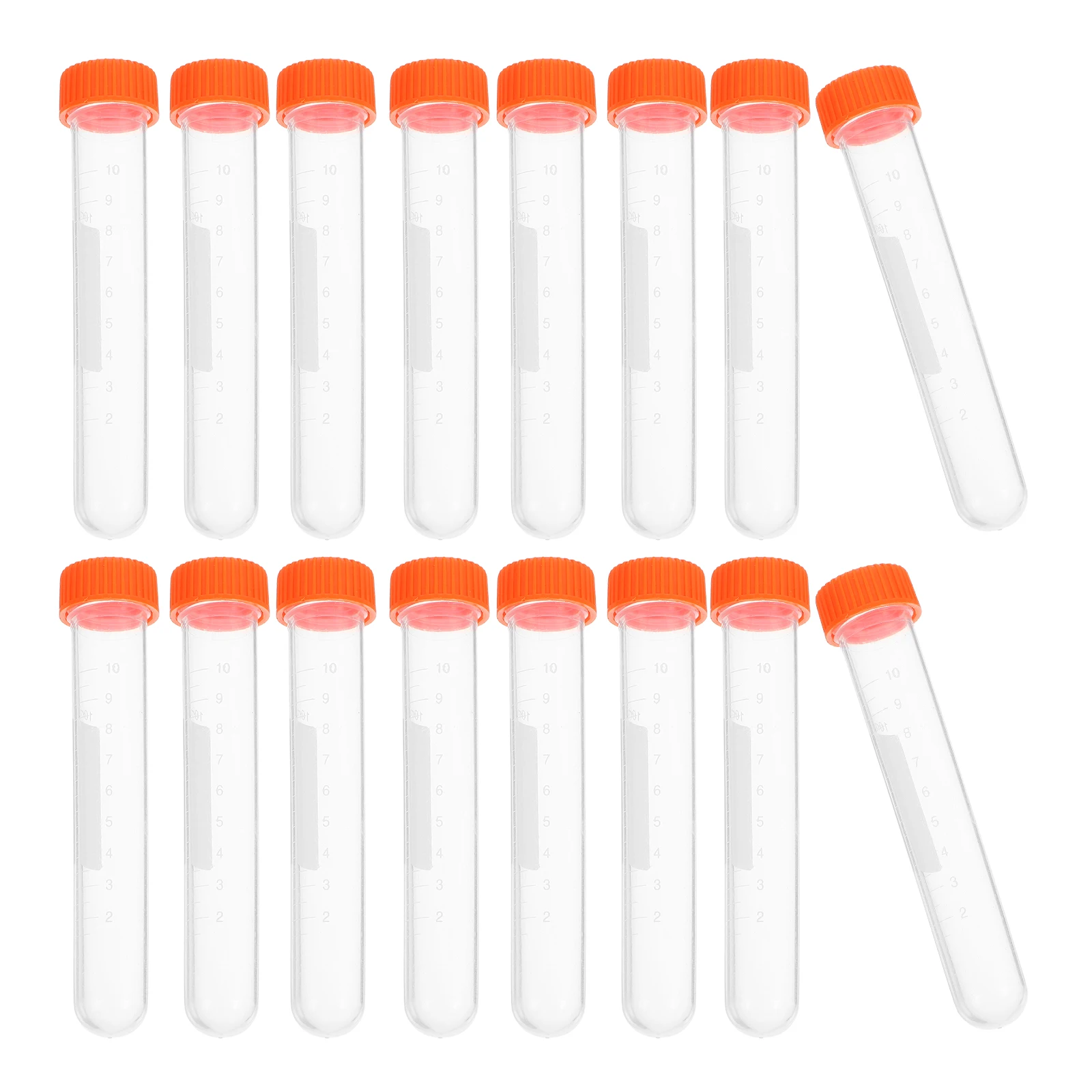 

20pcs Sealed Plastic Tubes 15ml Caps Small Vials Lab Test Tubes Storage Small Storage Bottles Sample Mini Bottles