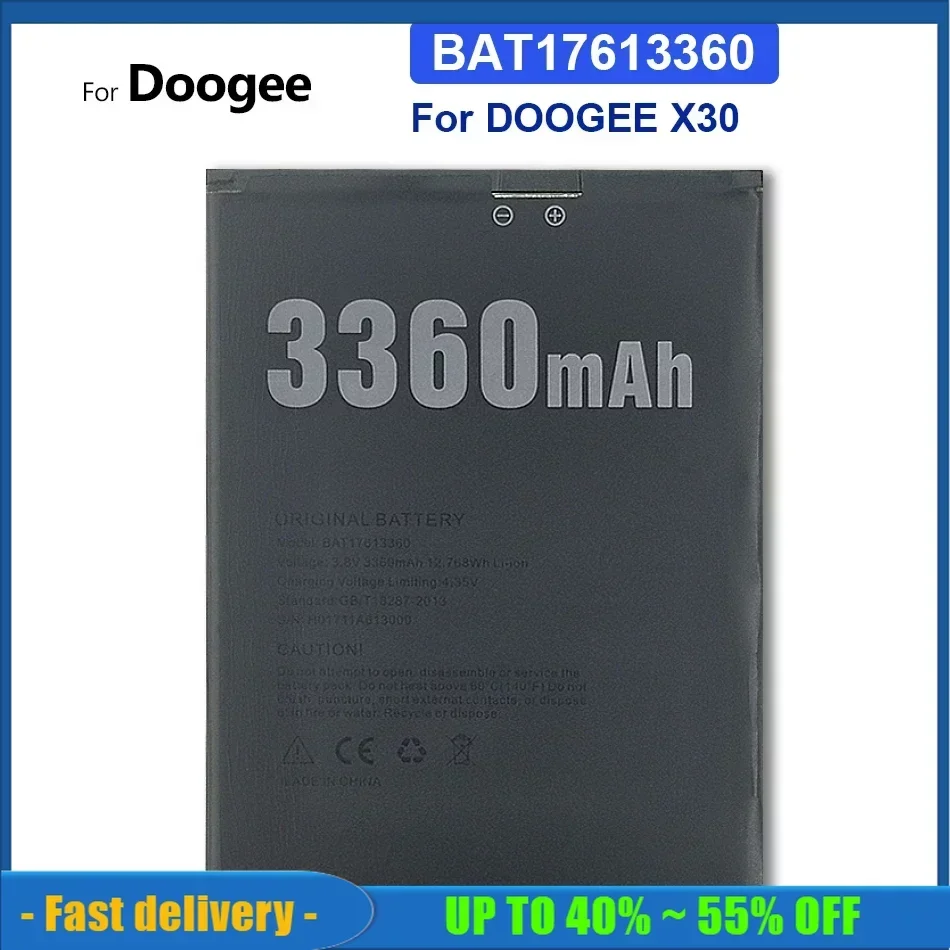 BAT17613360 3360mAh Replacement High Quality Mobile Phone Battery For DOOGEE X30 X 30 Rechargeable Smartphon Batteries