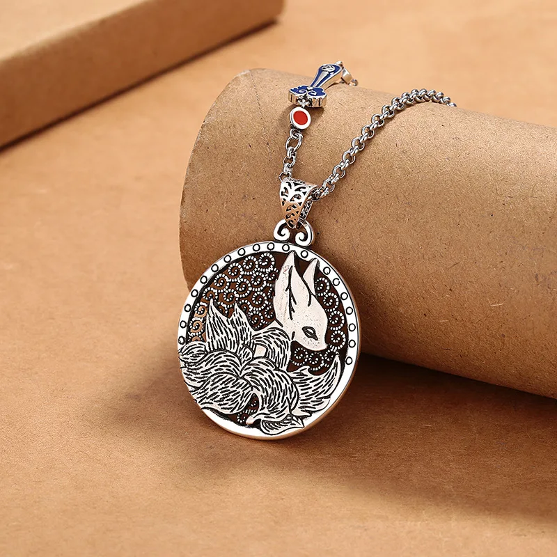 Lucky Smart Fox Pendant For Women Jewelry Ethinc Style Hollow Colored Animal Design Necklace For Men Sweater Chain