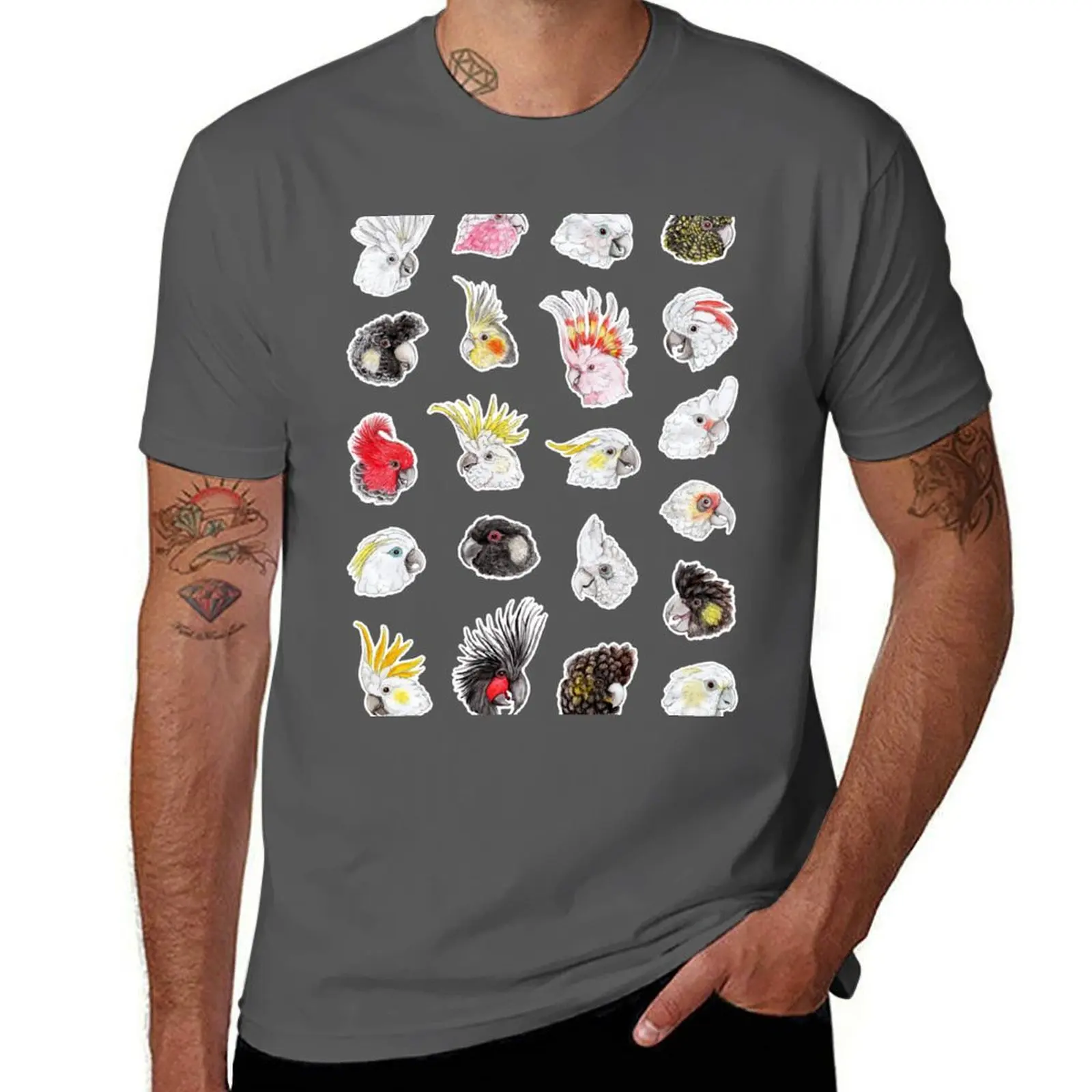 21 Cockatoos (in dark blue) T-Shirt Big Size Simple T-Shirt