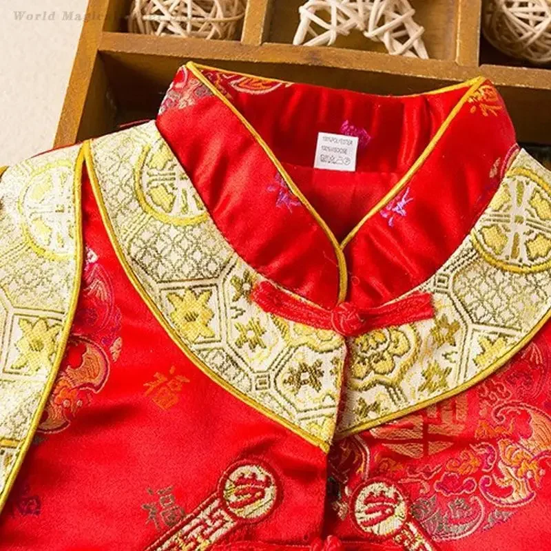 

Весенний фестиваль, детский подарок на день рождения на сто дней, детская новогодняя одежда, изысканный детский традиционный китайский костюм Тан в стиле ретро