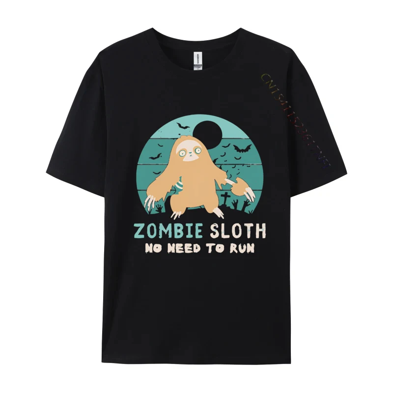 

Zombie Sloth No Need To Run Funny Lazy Halloween T-shirts Aesthetic Casual Tshirt Premium Cotton Shirt Oversized T Shirt Men