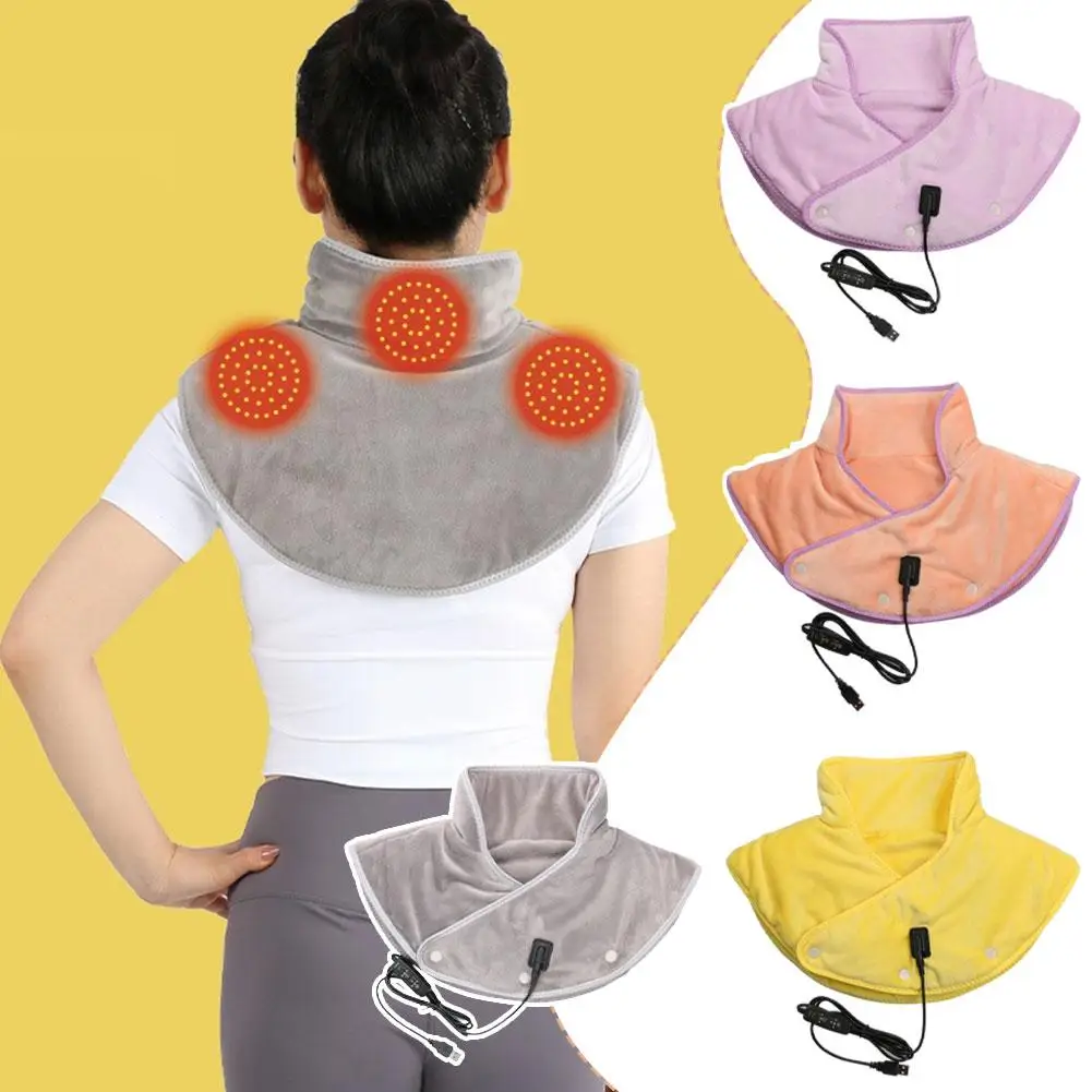 

Heated Neck & Back Massager Wrap Electric Vibration Warm Compress USB Powered Soothes Shoulder Tension After Work Stress