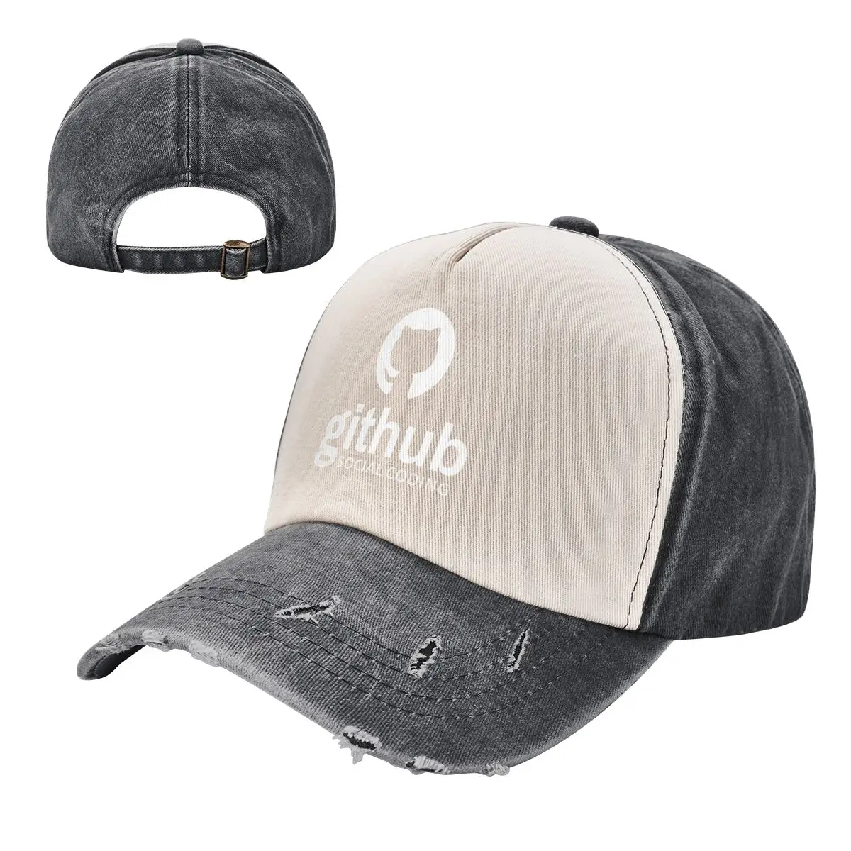 Github Social Coding Baseball Caps Cotton Outdoor Adjustable Casual Hat Sunscreen Hat