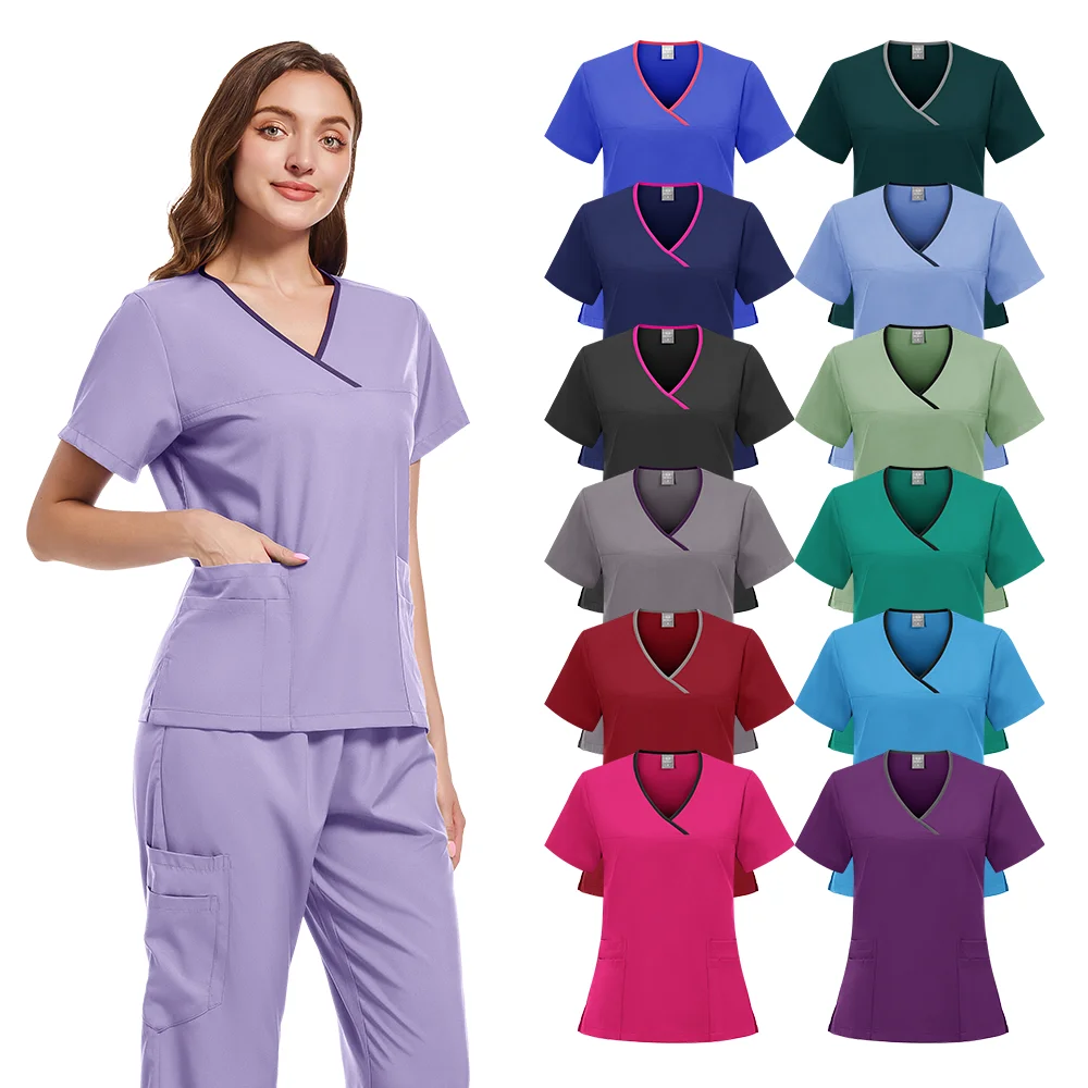 Vendita all'ingrosso Sala operatoria Uniforme medica Fichi Scrubs Set da lavoro ospedaliero Forniture Infermiera Chirurgia dentale Tuta Abbigliamento da lavoro Donna Uomo