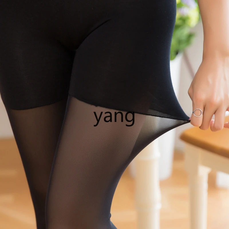 Leggings de sete pontos com emenda de malha LMM para roupas femininas de verão tamanho grande de 7 pontos com calças de segurança