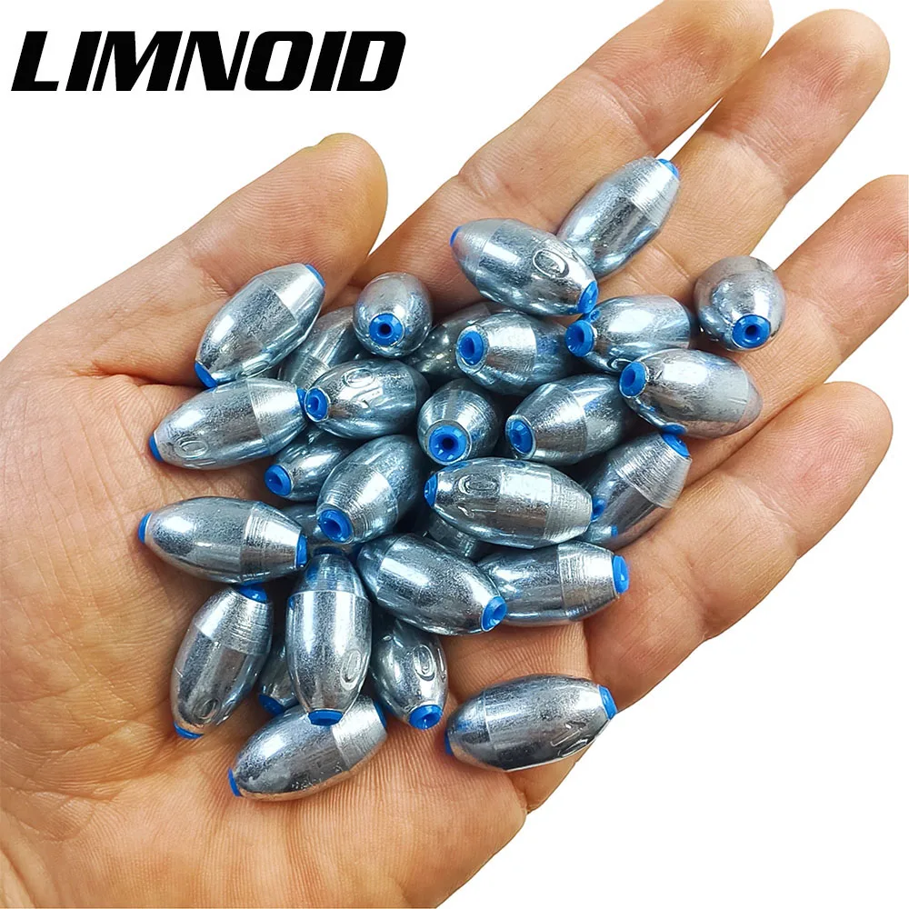 Limnoid 10Pcs Fishing Sinker Alloy Carbon Steel Anti Scratch Smooth Aperture Multiple Weights Freshwater Saltwater Soft Bait Rig