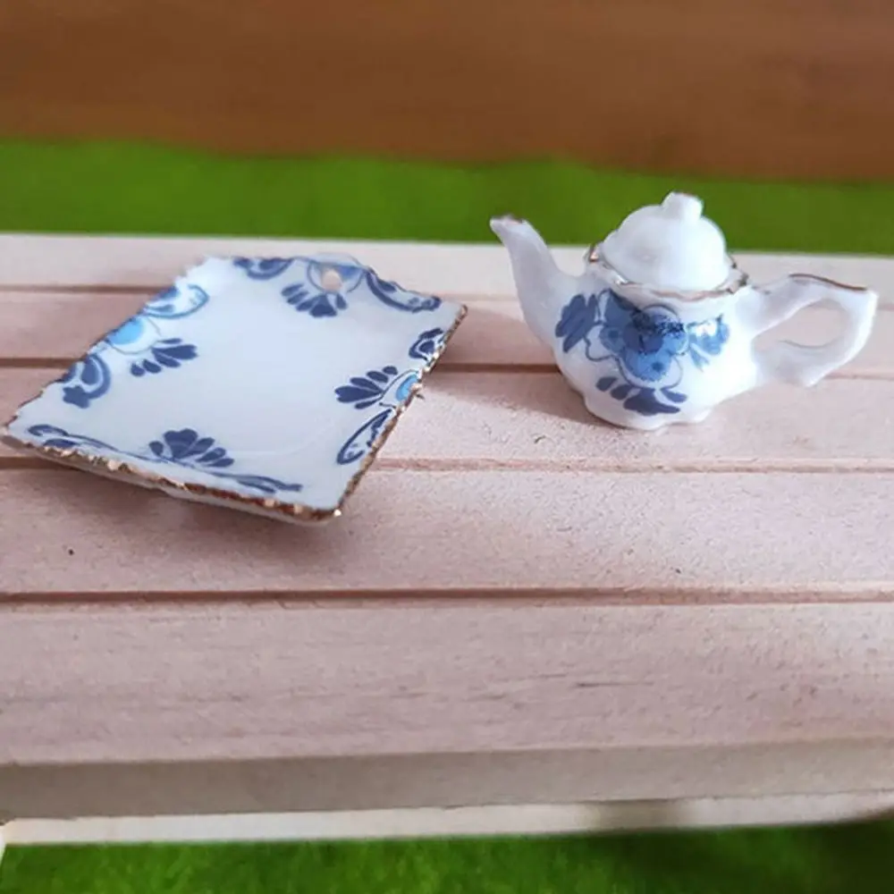 Nuevos Mini accesorios para casa de muñecas de cerámica, 9 estilos, taza de té de China, juego de botellas para casa de muñecas para muñeca BJD 1/6/para muñeca Blythe de 1,5"