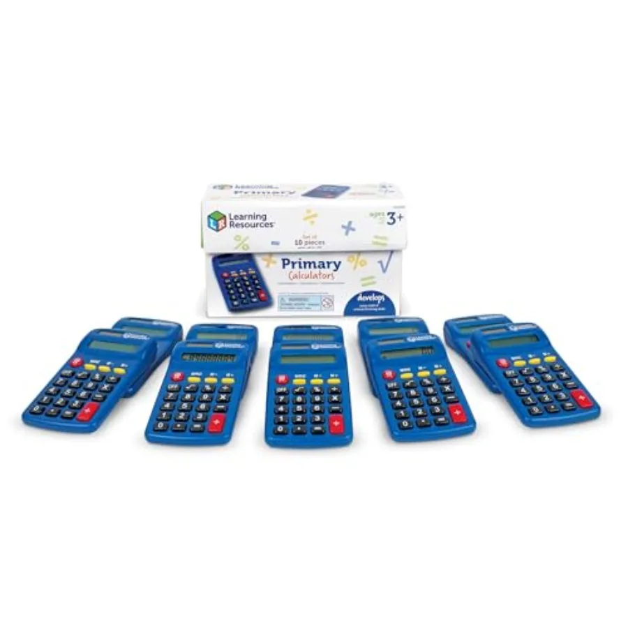 Primary Calculator - Basic Solar and Battery Powered Calculators for Students Teach Basic Math Operations School Supplies Class