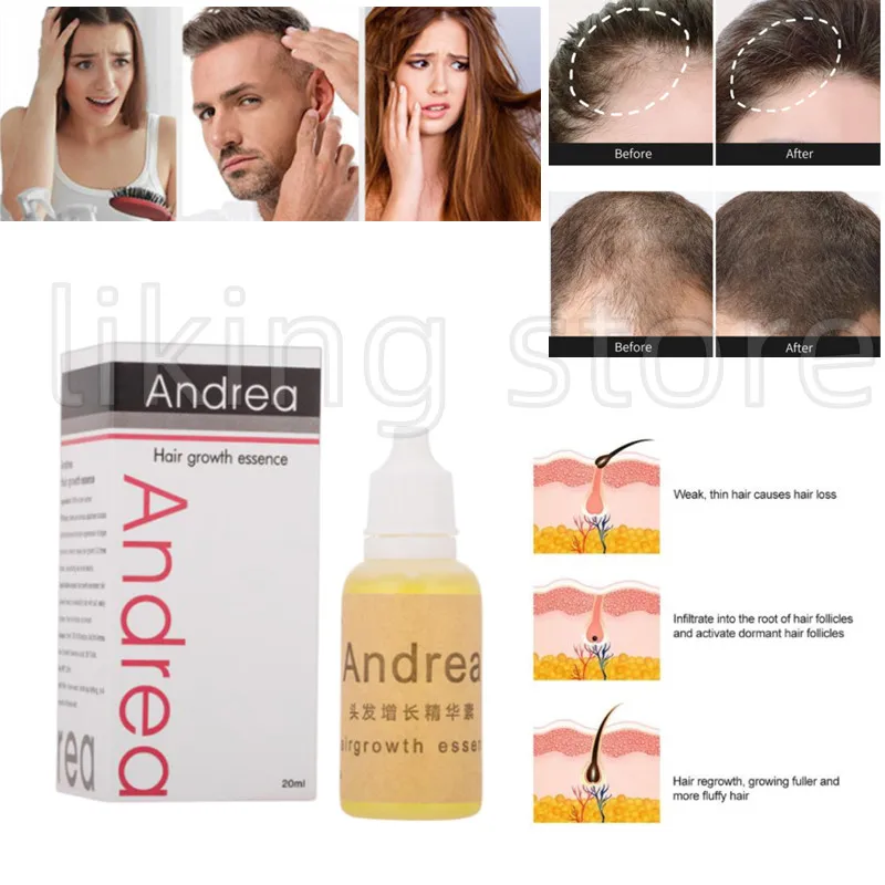 Aceite para el crecimiento del cabello Andrea, esencia espesante para el crecimiento del cabello, suero para la caída del cabello, producto 100% Natural, extracto de plantas líquido, 20ml, 10 piezas