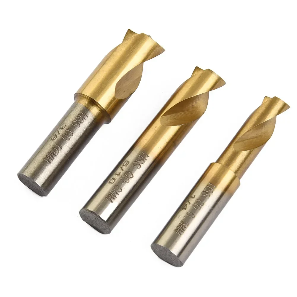 3pc 6.5/8/10mm HSS CO Spot Weld Cutter Drill Bit-Titanium Plating Sawtooth Point Countersink Bit Remove Sheet Metal Solder-Joint