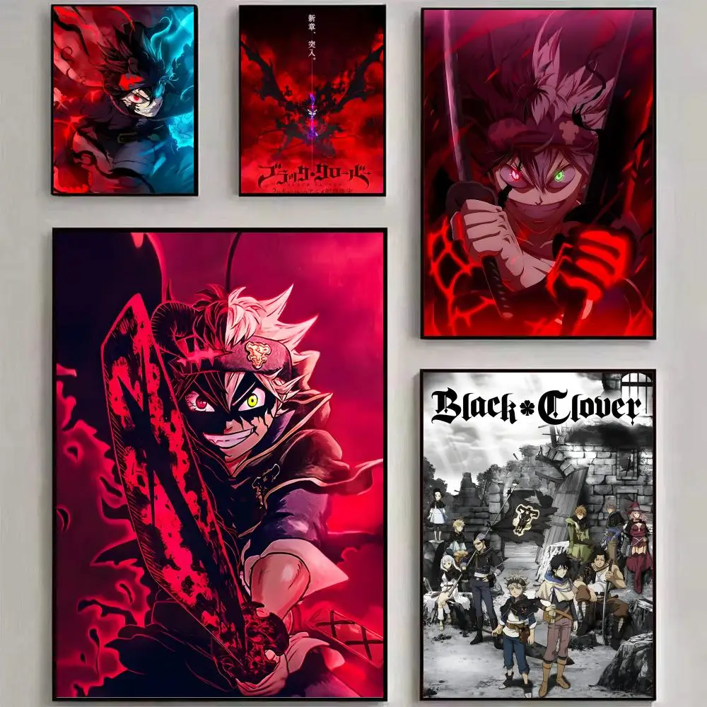 Póster de anime B-Black Clover, arte impreso para pared, adecuado para sala de estar, dormitorio, bar, salón, decoración del hogar, regalo