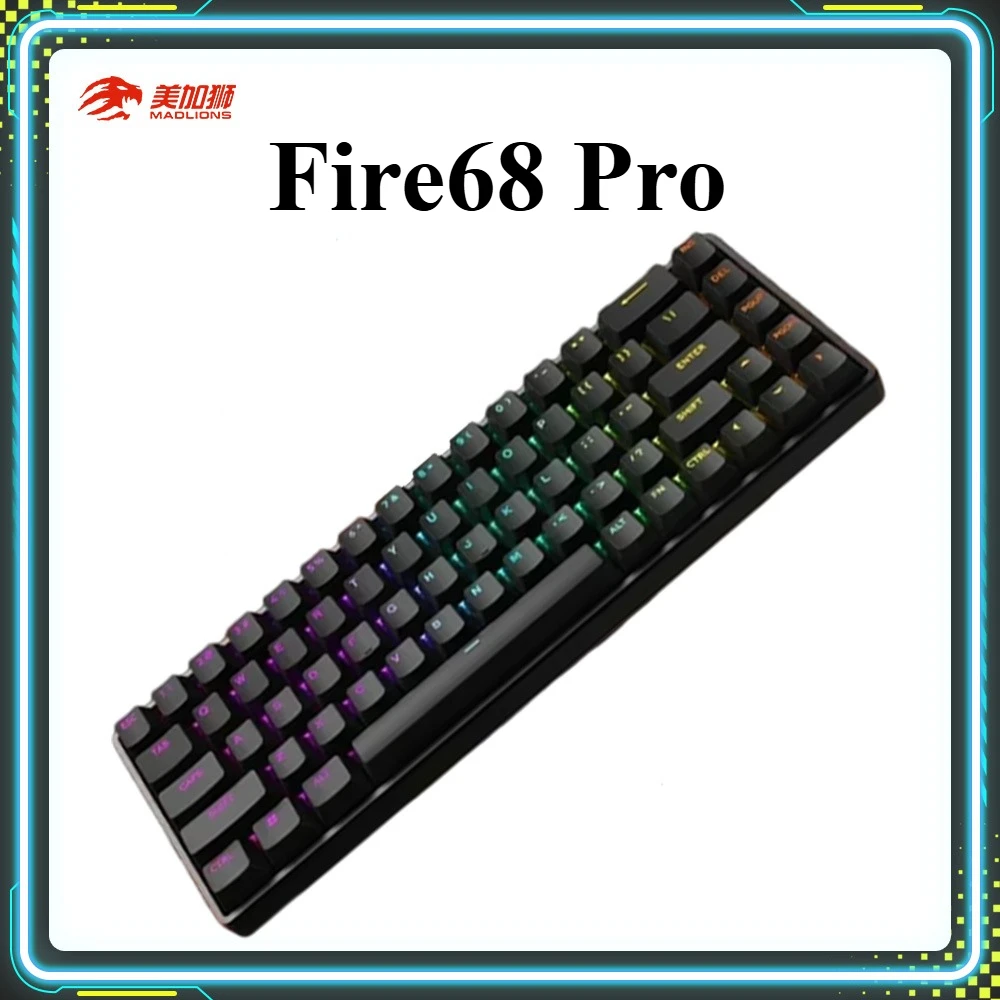 

Promotional Products FGG Madcatz Fire68 Pro Black Magnetic Switch Keyboards 68key RGB Light Wired Custom Gaming Keyboard PC Gift