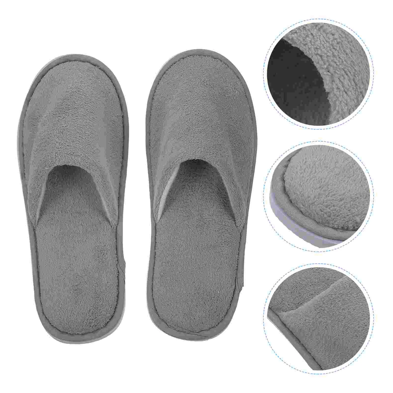 

6 Pairs Disposable Hotel Home Slippers Women Indoor on for One-off Spa Guests Pedicure Shoes Non-Slip