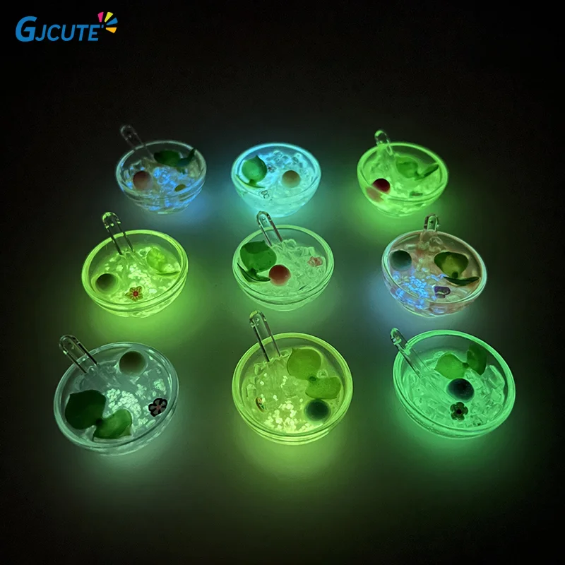 New 1PC Simulation Creative Glittering Night Light Candy Bean Mint Bowl Dessert Dollhouse Mini Kitchen Food Accessories Toys