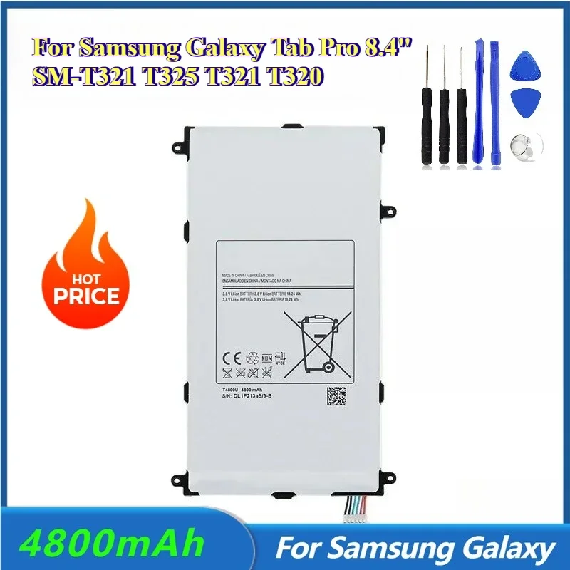 Nova bateria de substituição 4800mAh para Samsung Galaxy T4800U T4800C T4800ETab Pro 8.4 "T320 SM-T321 T325 T321
