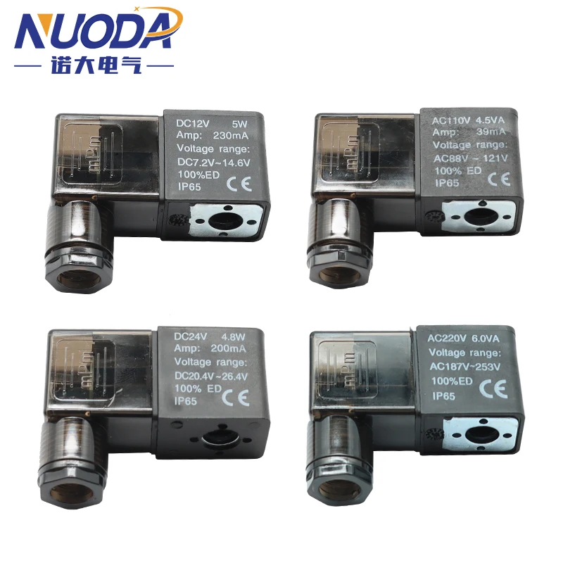 DC12V DC24V AC110V AC220V Solenoid Valves Coil with LED for Solenoid Valve 2V025 3V210 4V210 4V220 4V310 4V410