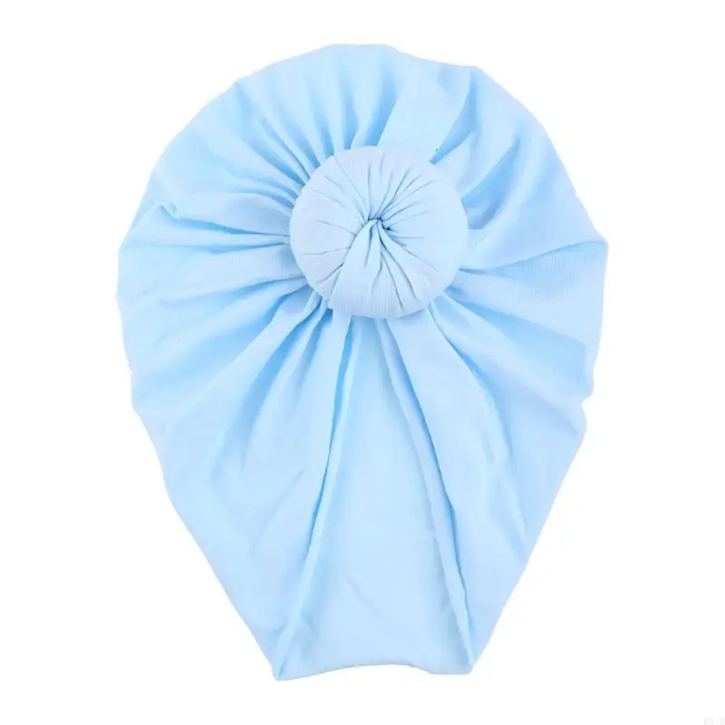 R9jd Solid Color Donut Nursery Hospital Turban Hat Beanie Bonnet voor babymeisjes