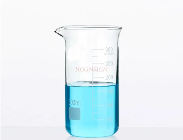Glass beaker experimental equipment, beaker high temperature resistance chemical experiment with scale 300ml