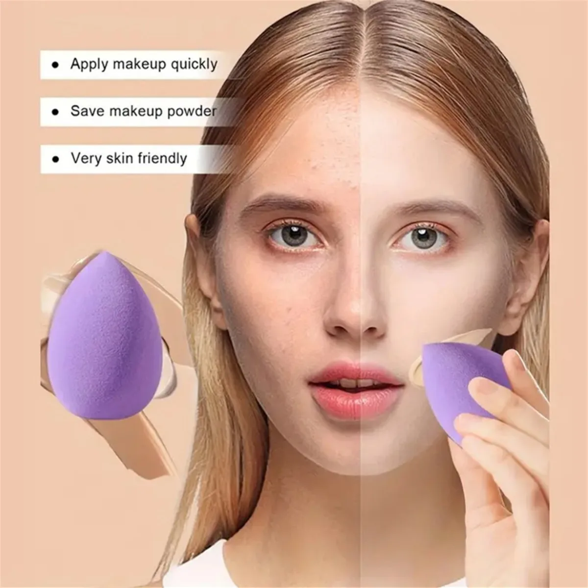 Set di spugne per trucco arcobaleno 5-10 pezzi - Frullatore vegano a doppio uso per liquidi e polvere |   Ipoallergenico Travel Essentials Senza profumo