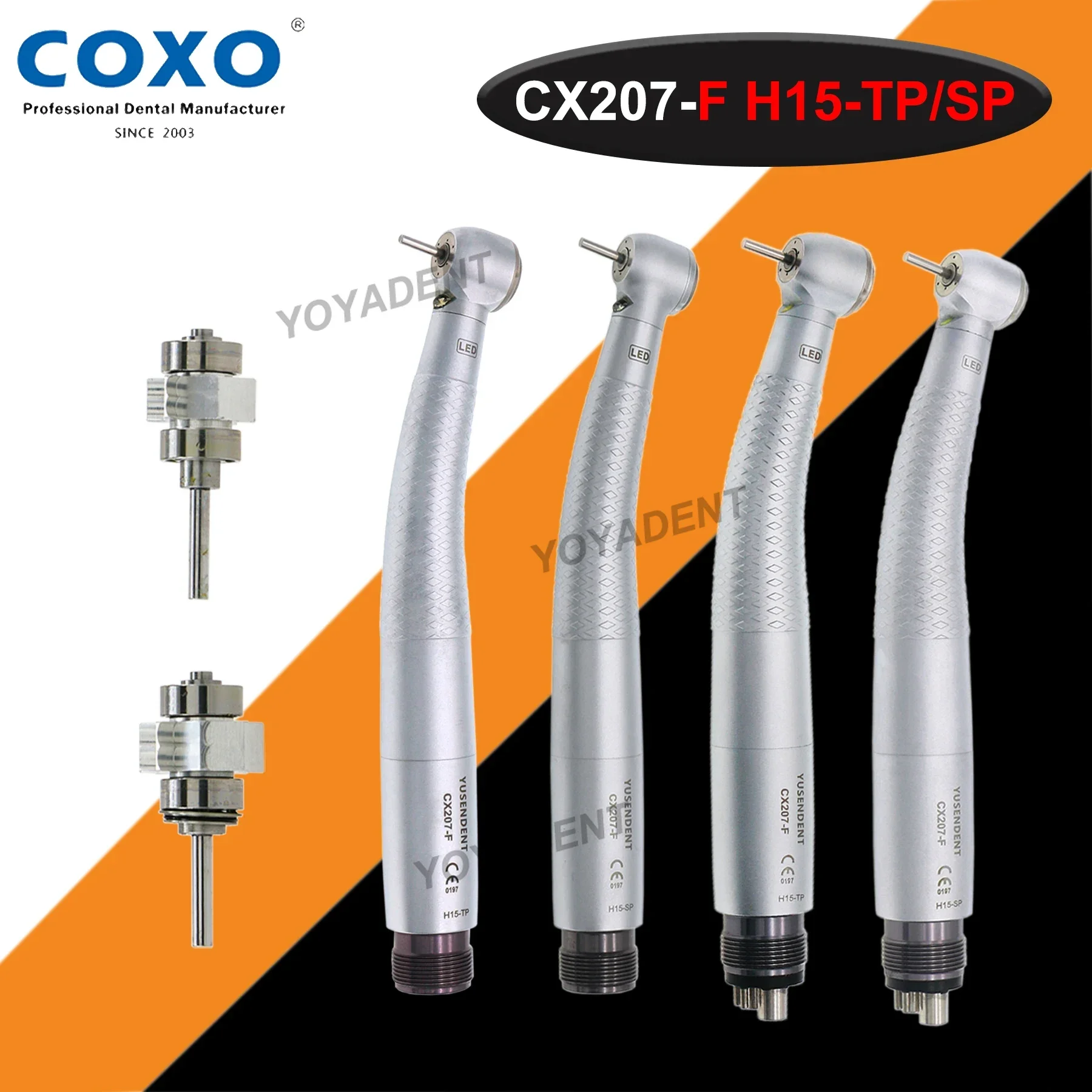 

COXO Dental LED High Speed Handpiece Dental Turbine Self-Luminous E Generator CX207 2/4 Holes Dentistry Products Dentist Tools