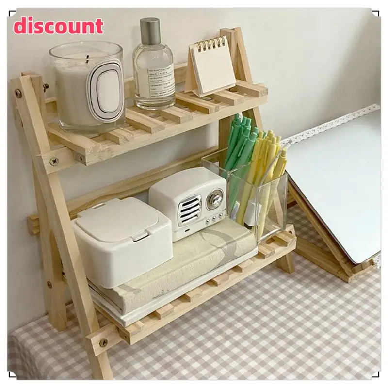 

1 шт. деревянная настольная стойка для хранения, двойная журнальная настольная стойка для хранения, офисная простая стойка для хранения, цвет дерева