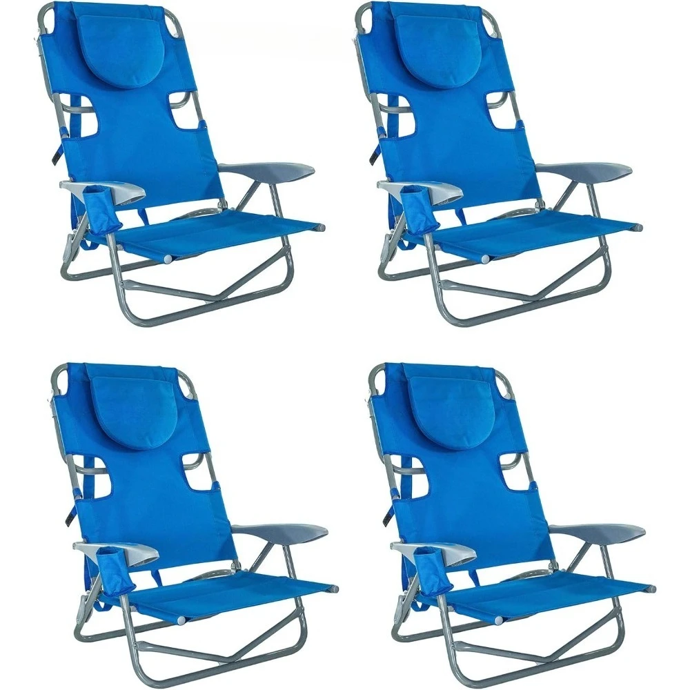 

NEW On-Your-Back Outdoor Lounge 5 Position Reclining Beach Chair (4 Pack),Breathable quick dry fabric,Durable - Free Delivery