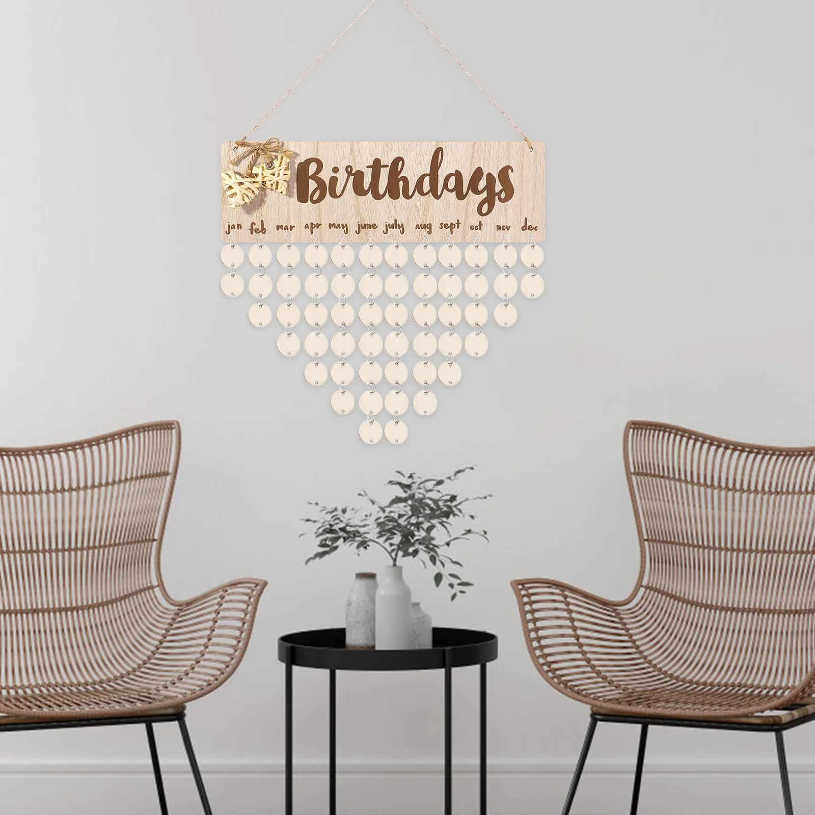 Verjaardagskalender Houtsnippers Wandkalenders Mini Office Digitale Circle Sticker Labels