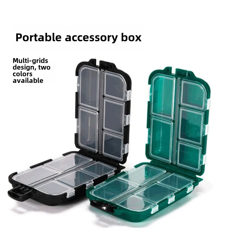 Portable Fishing Storage Box Luya Accessories Box Multi functional 10 Grid Lead Head Fish Hook Supplies Storage Box