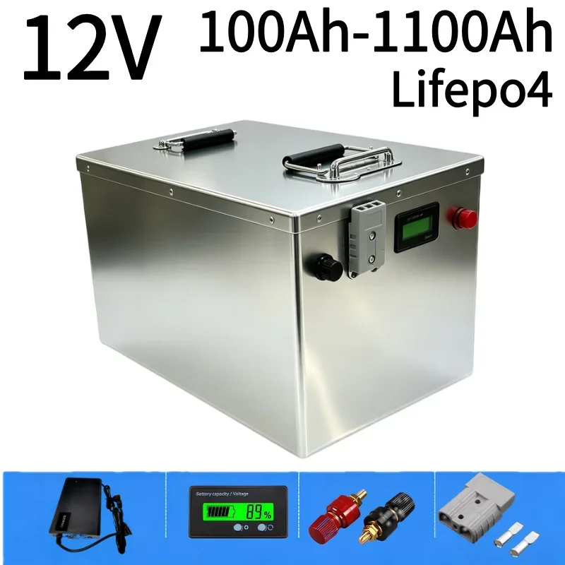 12.8V LiFePO4 Battery Pack 100Ah‑1100Ah Grade‑A Cell Deep Cycle Rechargeable Battery Deep Discharge Solar RV Marine Off‑Grid Hom