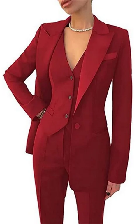 3 Pcs Women Suits Fashion Blazer Set Wedding Tuxedos Party Wear Wedding Causal Pantsuits Formal Women Suits Office Sets