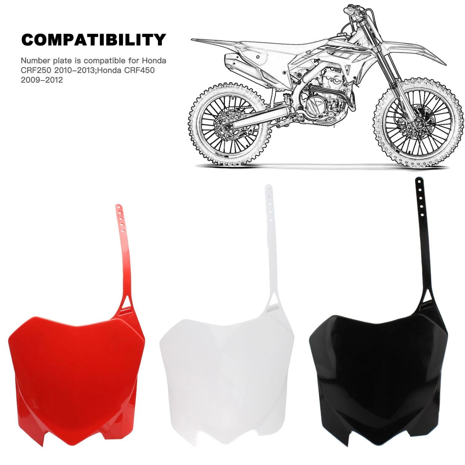 

Motorcycle Number Plate for ZONGSHENG KTM KAYO JIALING LONCIN YAMAHA BENELLI BMW Dirtbike Wind-Shield Motocross Plastic Panel