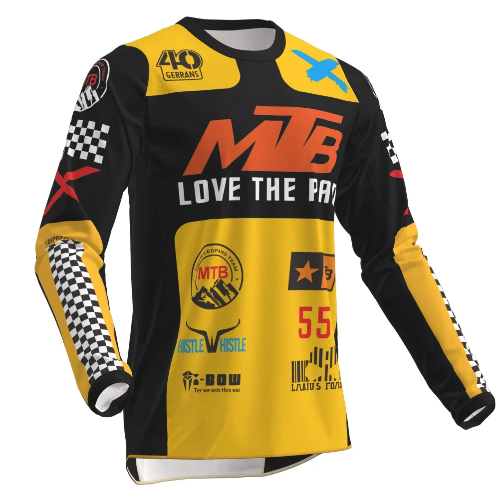 Professional MTB Cycling Jersey Long Sleeve Breathable Quick-Dry Sports Top for Outdoor Off-Road Competition Team