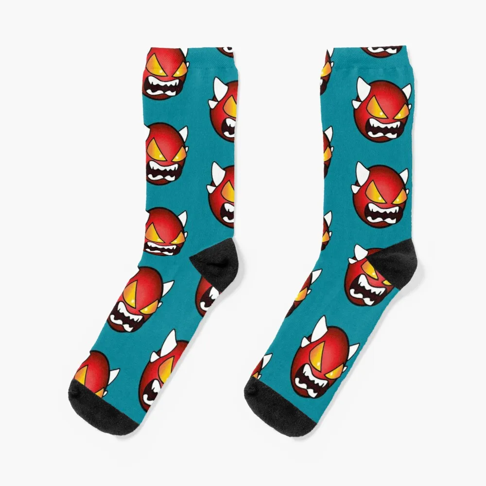 Geometrie dash schwierigkeit dämon gesichter ebenen Socken Männer Winter Thermische Socken Mann Geschenk Idee Sport Mann Socke