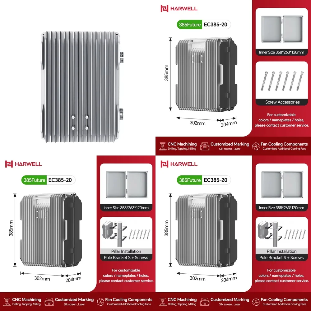 Aluminum Enclosures Boxes for Telecom for IP67 Waterproof Extruded Amplifier Outdoor Heat Distribution Box for Industrial