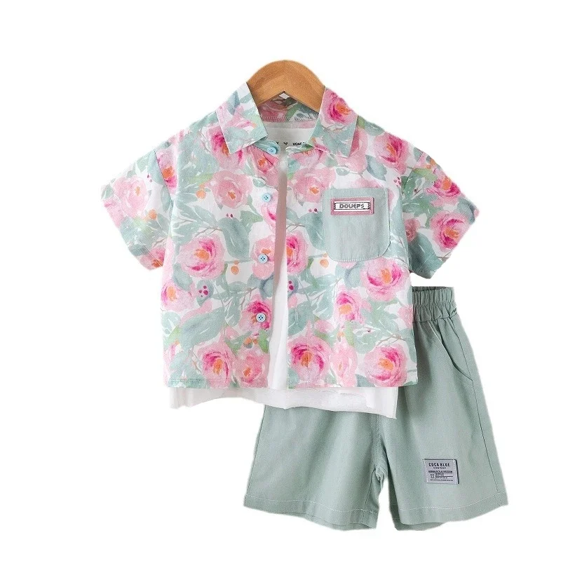 

New Summer Fashion Baby Clothes Children Boys Shirt Shorts 2Pcs/Set Toddler Girls Clothing Infant Casual Costume Kids Tracksuits