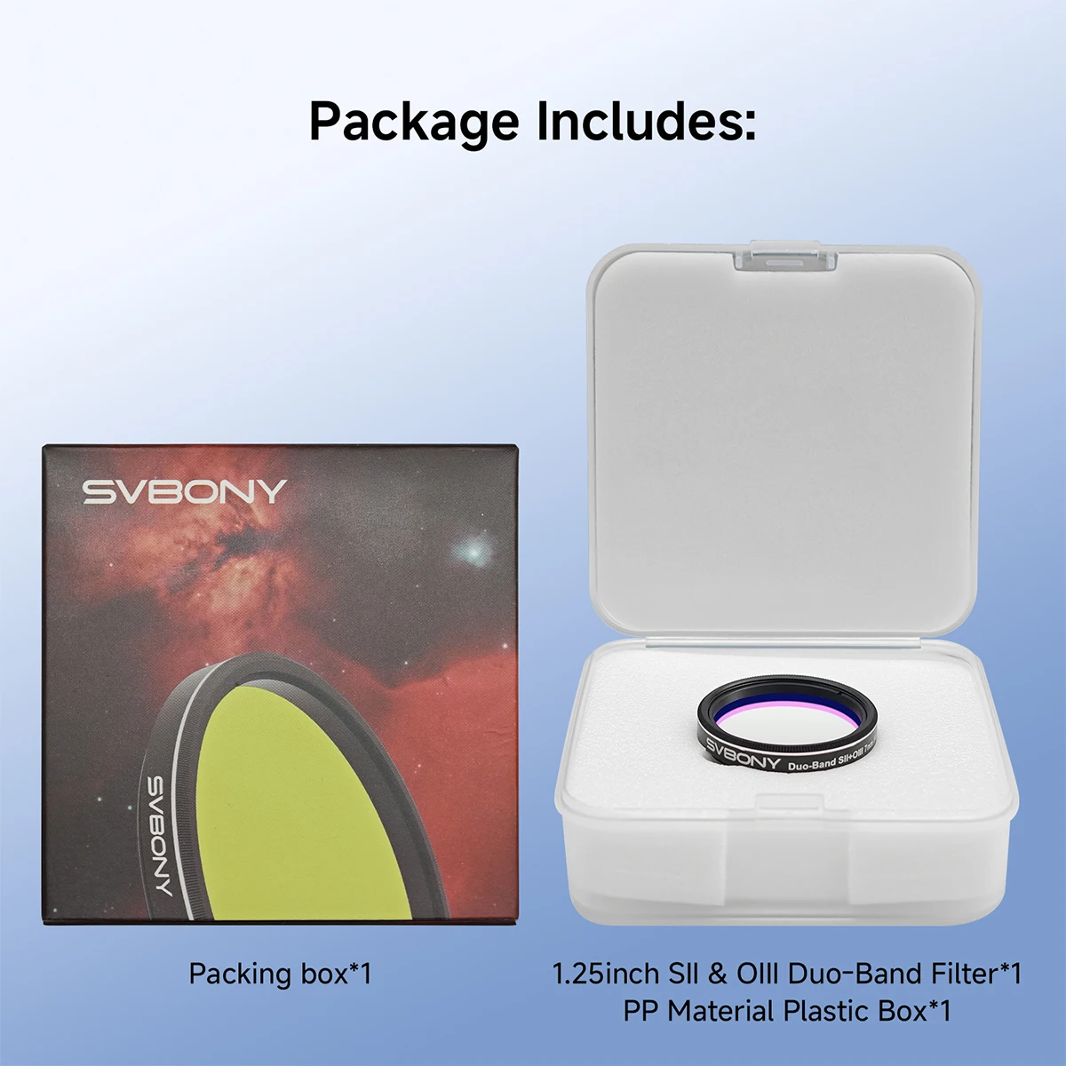 Svbony SV220 Teleskopfilter SII & OIII 7 nm Dualband 1,25"/2" Nebelfilter für Astrofotografie, beide in Licht verschmutzt – Detail 11