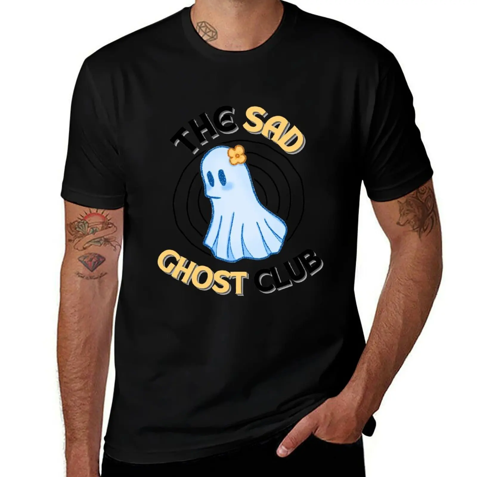 

The sad ghost club T-Shirt anime summer top plus sizes vintage graphic tee mens fashion