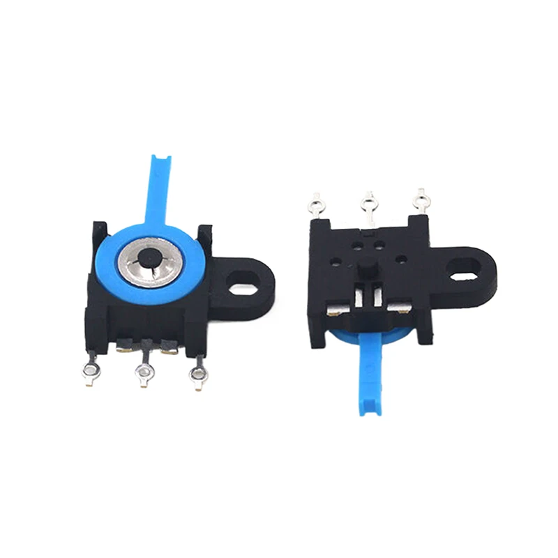 ✰✪10Pcs Soldered Detection Switch KFC-V-213 Three Pin Patch Single Ear Blue Handle Reset Left And Right Shaking Switch