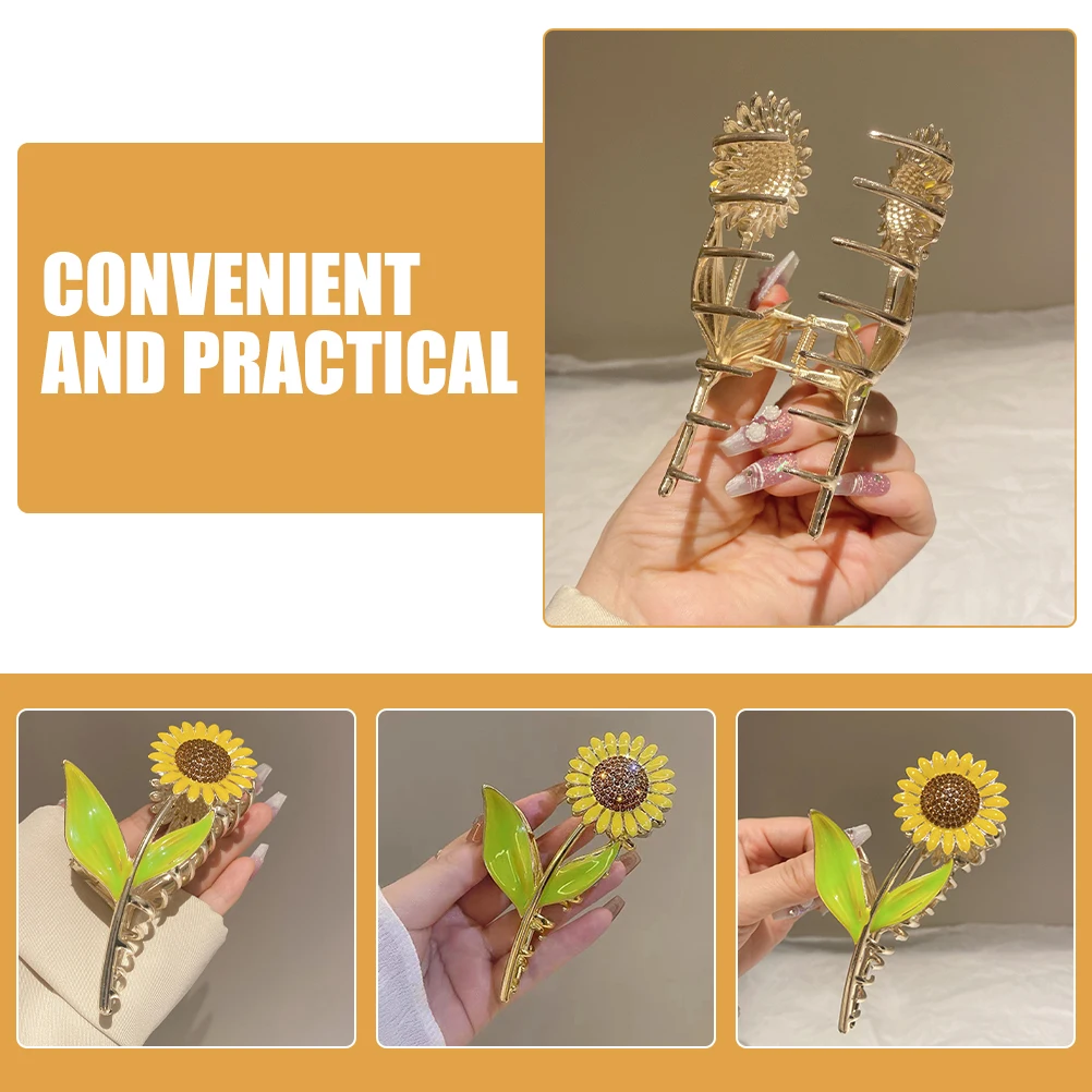 

Sunflower Claw Clips Decorative For Thick Hair Accessories Jaw Clip Flower Hairpins Alloy Material Lightweight Stylish
