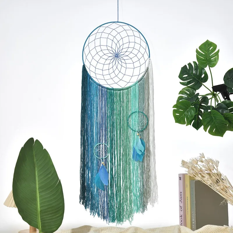 Artisan Crafted Fringed Wall HangingDreamcatchers, Room Hanging Decorations, Wall Hangings, Natural Crystal Chip Craft Tapestry