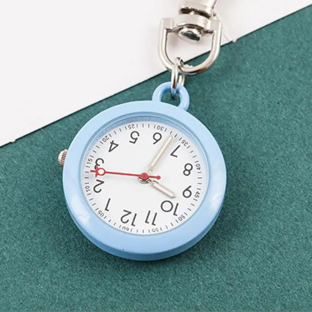 Pocket Watch With Key Buckle Waterproof Quartz Movement Quiet Large Screen Clip Record Time Keychain Watch Office