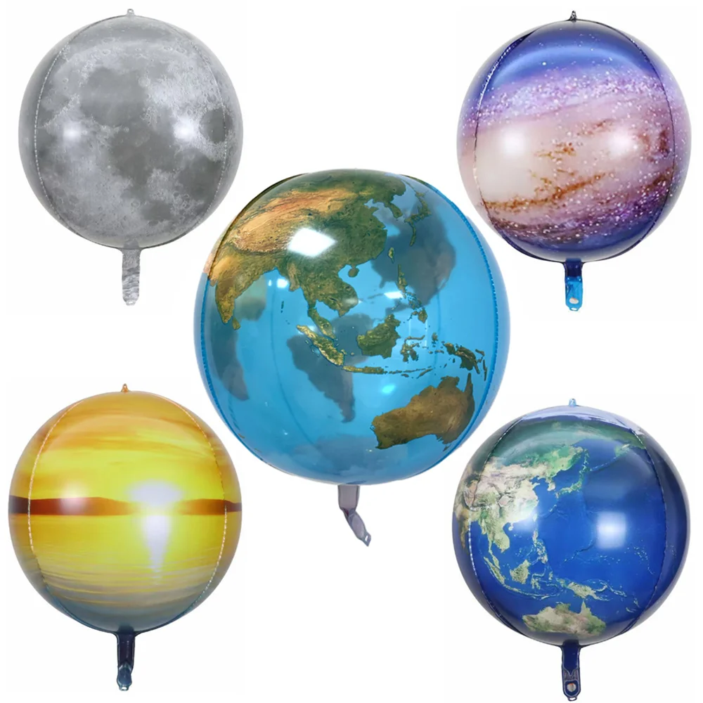 

4pcs Solar System Party Foil Balloons Set Outer Space Birthday Decorations Earth Moon Balloon Galaxy Planet Ballon for Kids