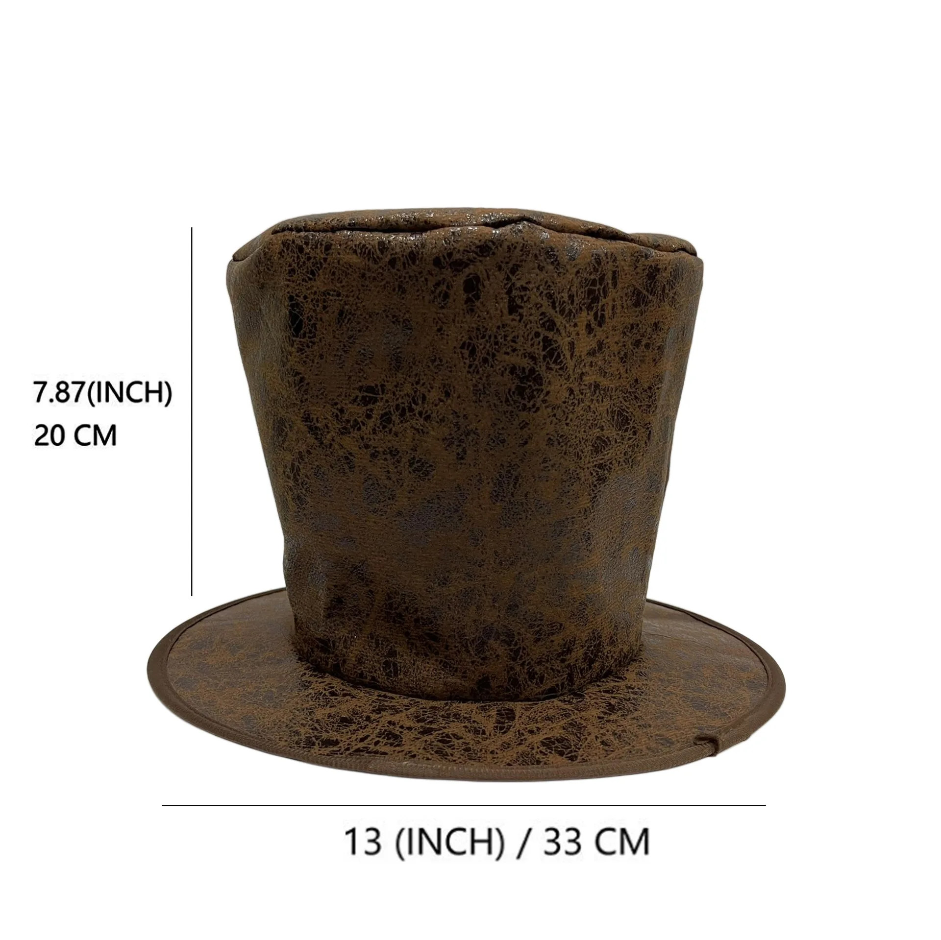33x20cm Retro Magician High Hat Performance Hat Black Jazz Bowler Hat British Fashion Casual Gentleman Hat