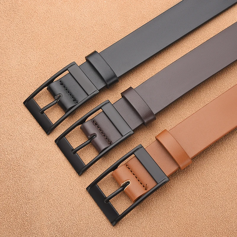 New men's luxury belt PU leather belt metal pin buckle high-quality well-known brand designer belt jeans men's belt